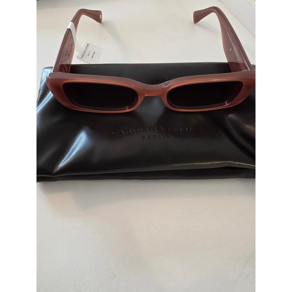 Carolina Lemke Berlin Yves CL9222-7 Mauve Rectangular Sunglasses Women NEW